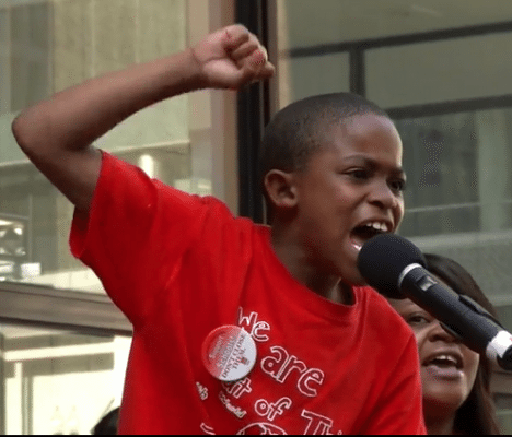 Nine-Year-Old Asean Johnson Leads the Chicago School Closing Protests (VIDEO)