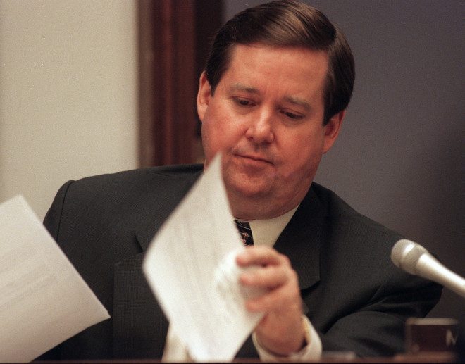 California Republican Ken Calvert was serving his first year in Congress in 1993 when he was busted by police while engaged in sexual conduct with a prostitute. The incident didn't slow down his political career, as Calvert is still serving on Capitol Hill.