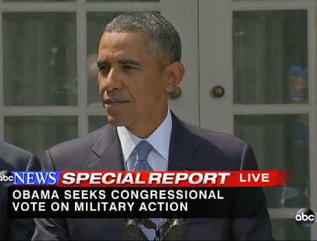 President Obama will seek authorization from Congress for military strike on Syria