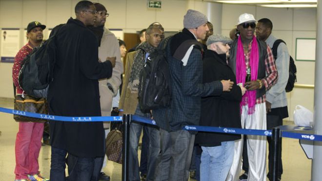 Dennis Rodman and Other NBA Stars Land in North Korea