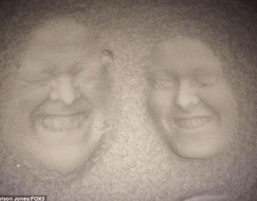 Face it, that’s a great picture! They Captured Their Faces in Snow