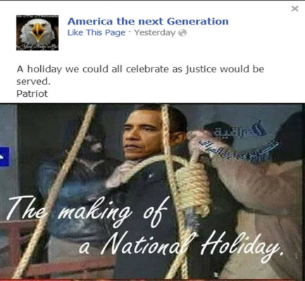 Conservative Group Puts Picture of an ‘Obama Lynching’ on Their Facebook Page