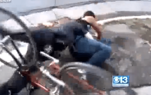Dramatic Video Footage shows Sacremento Police Stop a Break-in on a bicycle