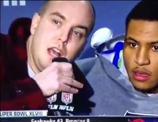 Man Hijacks Seattle Linebacker’s Interview – Gives 911 Truther Message Instead