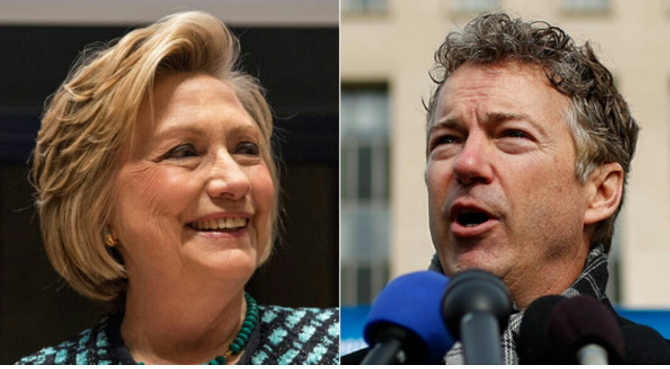 Hillary Clinton and Rand Paul Tops The List for 2016