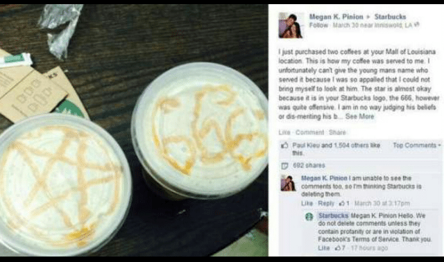 Starbucks Serves “Satanic” Beverages,  Then Issues an Apology