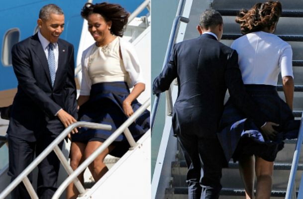 Protector In Chief Protects First Lady From Wind Attack – Pic