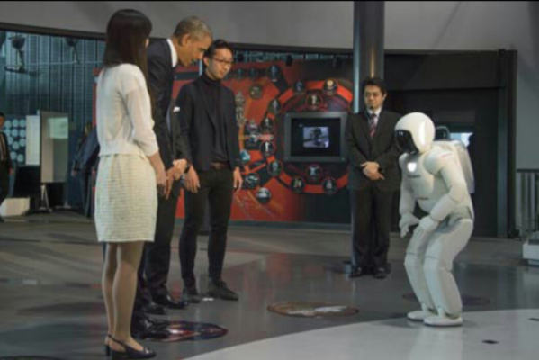 President Obama Bows to Japanese Humanoid Robot