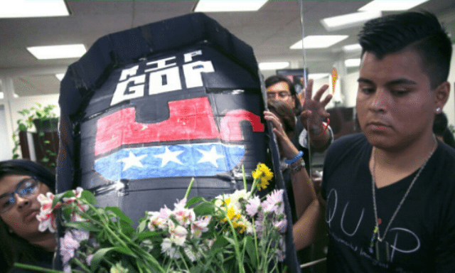 Latino Community Holds Funeral For The Death of The Republican party