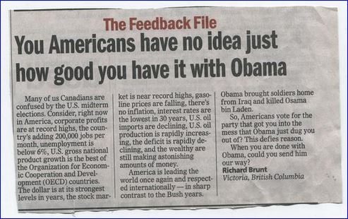From Canada – “You Americans Have No Idea Just How Good You Have it With Obama”