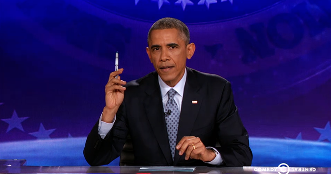Watch President Obama Take Over Stephen Colbert’s Chair – Video