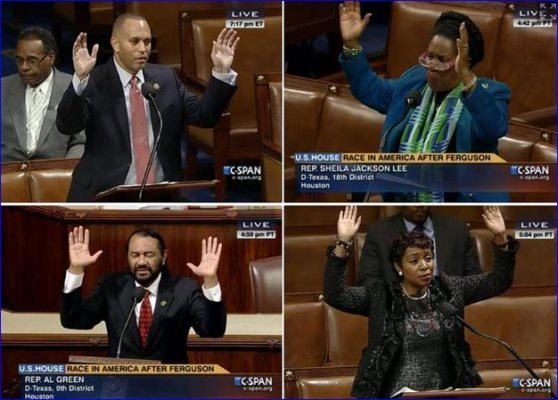 Congress Members Join The Protest – “Hands Up Don’t Shoot” – PIC