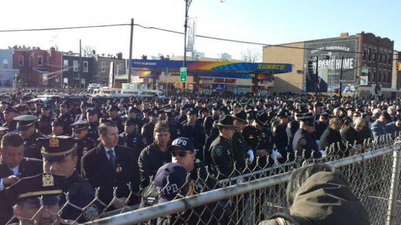 Disrespect – NY Police Used Officer’s Funeral to Make Political Statement – PIC