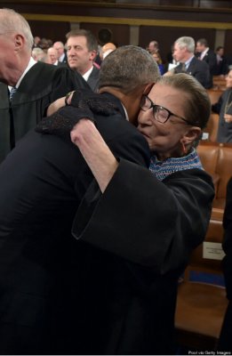 The Hug – President Obama and Supreme Court Justice Ruth Bader Ginsburg
