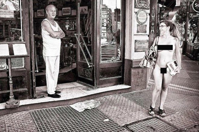 Artist Gets Naked Truth by Stripping And Shopping In The Buff