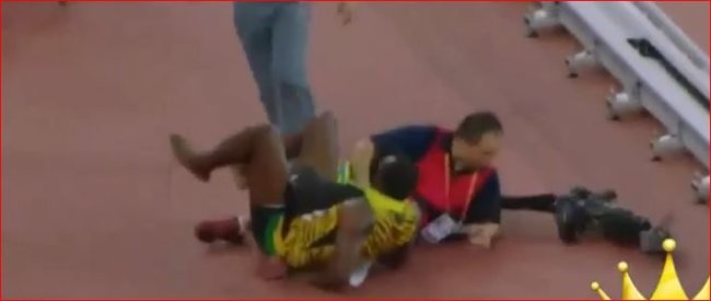 Usain Bolt Gets Run Over by Cameraman on Segway Scooter – Video