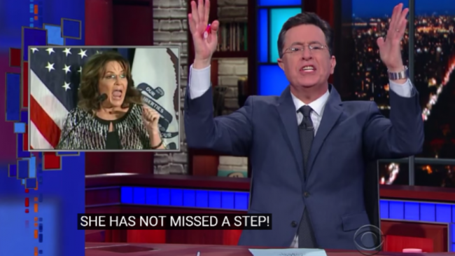 Stephen Colbert Does Sarah Palin – Video