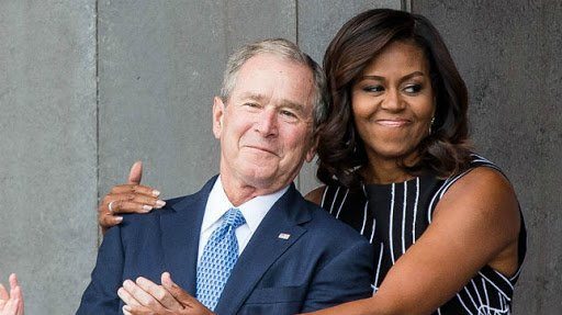 First Lady Michelle Obama Lovingly Embraces George Bush – Video