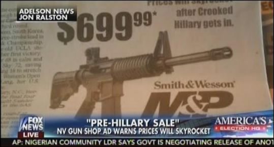 Fox News Happily Repeats Gun store’s “Taking aim at Hillary” Sales pitch – Video