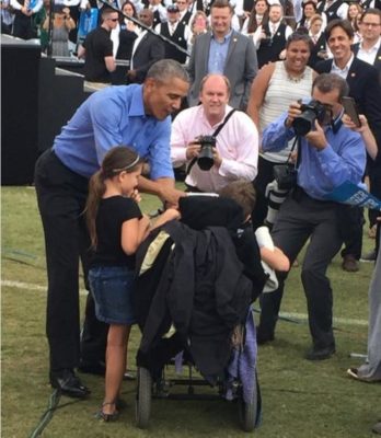 Boy With Cerebral Palsy Kicked Out of Trump Rally Meets Obama – PIC