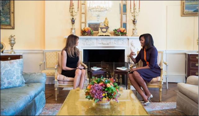 Melania Trump Meeting with First Lady Michelle Obama – #Plagiarism – PIC
