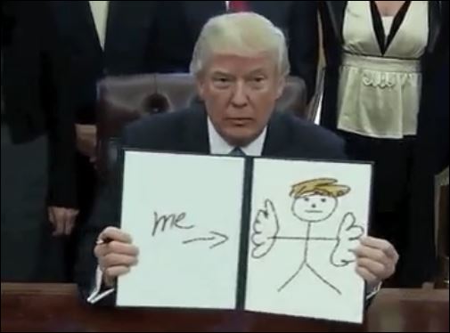 Donald Trump Draws His Executive Orders – PICS