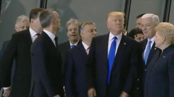 Disrespectful Trump Pushes NATO Prime Minister Out The Way – Video