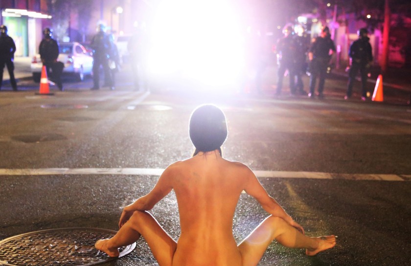 Naked Woman Faces Off Against Trump’s Thugs in Portland
